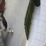 Rampadan kayan çöp konteynerini araçla çarpmadan son anda durdurdu